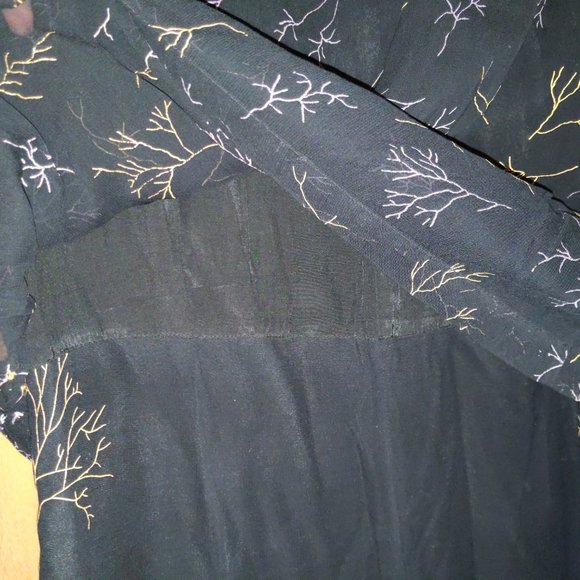 Long Black Dress with Tree Pattern, Sequins on front - Picture 9 of 9